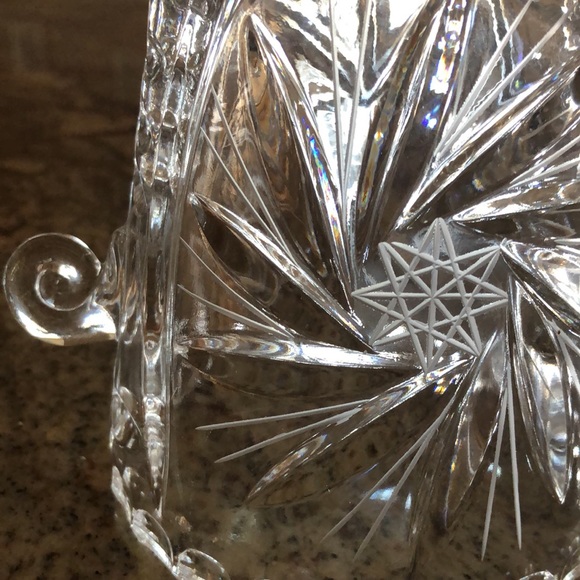 VINTAGE CRYSTAL CLEAR HEAVY POLISH LEAD CRYSTAL ICE BUCKET - Picture 6 of 6